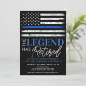 Invitation Police Retraite Party Blue Police Enforcement (Debout devant)