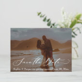 Invitation Police romantique de luxe Photo Enregistrer la car (Debout devant)