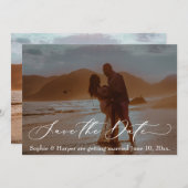 Invitation Police romantique de luxe Photo Enregistrer la car (Devant / Derrière)