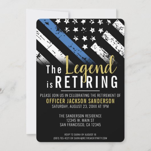 Invitation Police Service de la retraite (Devant)