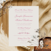Invitation Police signature simple Mariage beige rose