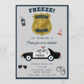 Invitation Police Themed Policeman Cop Birthday Party (Devant)