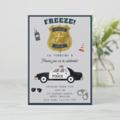 Invitation Police Themed Policeman Cop Birthday Party (Debout devant)