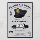Invitation Police Themed Policeman Cop Birthday Party (Devant)
