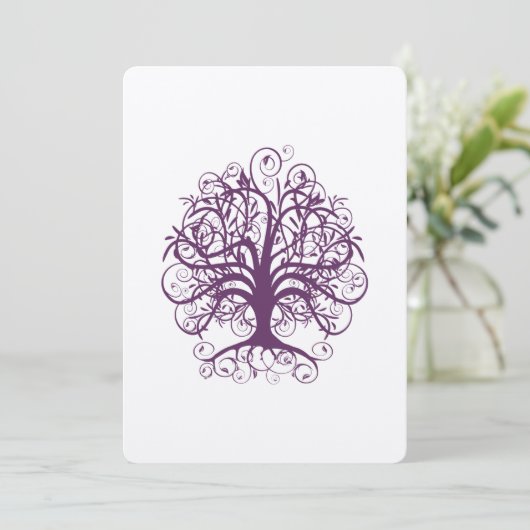Invitation Polices Purple Tree Lime Mariage Inviter (Debout devant)