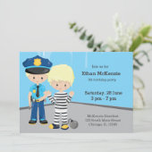 Invitation Policier mignon (Debout devant)