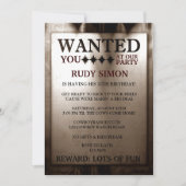 Invitation Policier recherché pour l'anniversaire du shérif a (Devant)