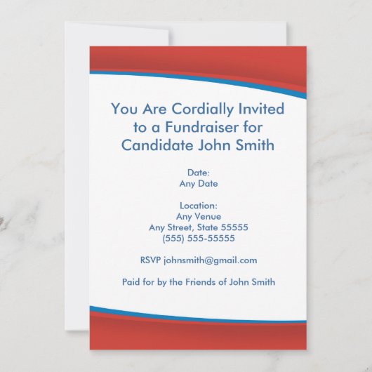Invitation politique rouge (Devant)