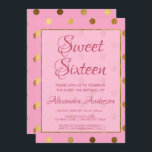 Invitation Polk Pink and Gold Pot Sweet 16 Anniversaire<br><div class="desc">Pink and Gold Foil Girly Polka Dot Sweet sixteen Anniversaire Invitation pour une jolie fête en rose 16e anniversaire fête. Cette invitation est parfaite pour une fête d'anniversaire Pink Girly Sweet 16. Veuillez contacter le concepteur pour customiser les articles correspondants.</div>