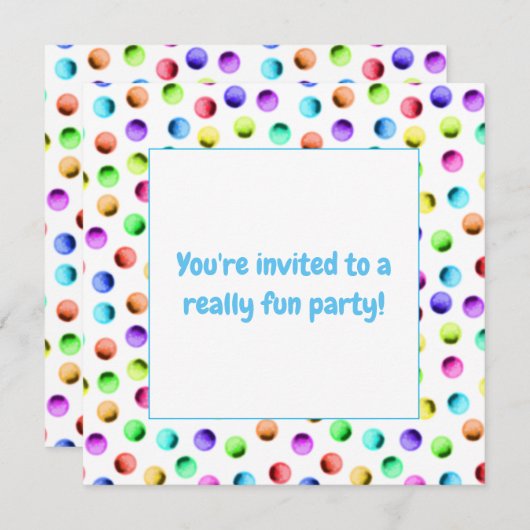 Invitation Polka Dot (Devant / Derrière)