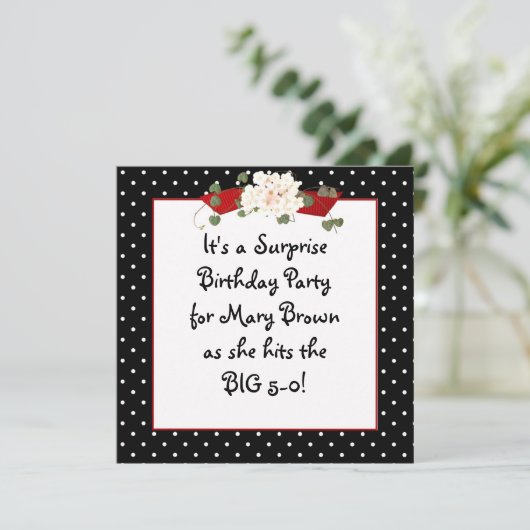 Invitation Polka Dot Anniversaire (Debout devant)