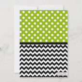 Invitation Polka Dot Apple Green et Baby shower Chevron (Dos)