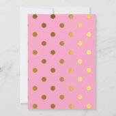 Invitation Polka Dot Bachelorette Pink et Gold Foil (Dos)