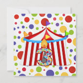 Invitation Polka Dot Circus Troisième anniversaire (Dos)