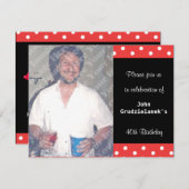 Invitation Polka Dot Et La Bulle Rouge Célébration Du 40E Ann (Devant / Derrière)