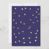Invitation Polka Dot Graduation Confetti Marine Gold Photo (Dos)