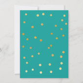 Invitation Polka Dot Graduation Confetti Turquoise Gold Photo (Dos)