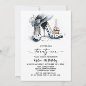 Invitation Polka Dot High Heel Shoes 21st Birthday (Devant)