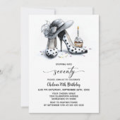 Invitation Polka Dot High Heel Shoes 70th Birthday (Devant)