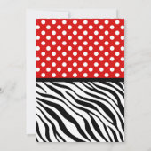Invitation Polka Dot Rouge & Zebra Sweet sixteen d'impression (Dos)