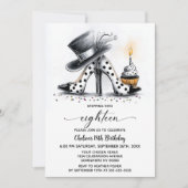 Invitation Polka Dot Stiletto Shoes 18th Birthday (Devant)