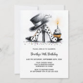 Invitation Polka Dot Stiletto Shoes Birthday Party (Devant)