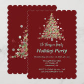 Invitation Polka Dot Tree Christmas Holiday Party (Devant / Derrière)