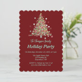 Invitation Polka Dot Tree Christmas Holiday Party (Debout devant)