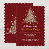 Invitation Polka Dot Tree Christmas Party (Devant / Derrière)
