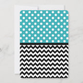 Invitation Polka Dot Turquoise & Chevron Sweet sixteen (Dos)