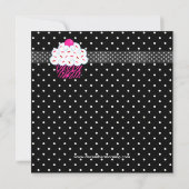 Invitation Polka Dot Zebra Cupcake Girls Photo 1er Anniversai (Dos)