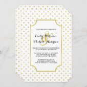 Invitation Polka-Dots Gold Foil (Devant / Derrière)