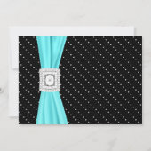Invitation Polka noir blanc point Diamant Turquoise 50e anniv (Dos)