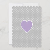 Invitation Polka point Sweet Heart Grey and Purple (Dos)