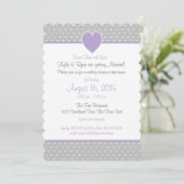 Invitation Polka point Sweet Heart Grey and Purple (Debout devant)