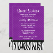 Invitation Polka Polka Dot Sweet, brun et noir 16 (Devant / Derrière)