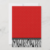 Invitation Polka Polka Dot Sweet rouge et noir Zebra 16 (Dos)