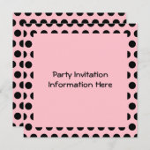 Invitation Polka rose et noir blanc (Devant / Derrière)