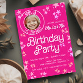 Invitation Poll rose Photo Anniversaire