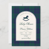 Invitation Polo Jouet Vintage Baby shower préppy Plaid (Devant)