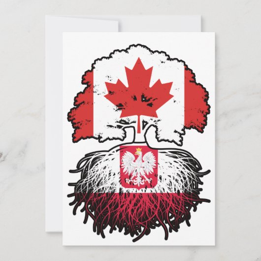 Invitation Pologne Polonaise Canada Drapeau des racines d'arb (Devant)