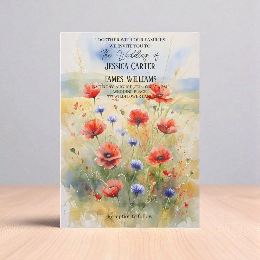 Invitation Polonais rustique avec aquarelle