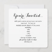 Invitation Polychrome fait sur commande de photo personnalisé (Dos)