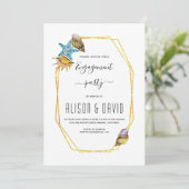 Invitation Polygone, coquillages plage mariage fête (Debout devant)