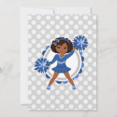 Invitation Pom-pom girl Bleu - Anniversaire afro-américain (Dos)