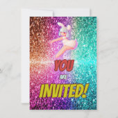 Invitation Pom-pom girl Bunny Pompom Fun anniversaire invitat (Dos)