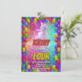 Invitation Pom-pom girl Bunny Pompom Fun anniversaire invitat (Debout devant)