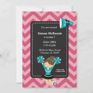 Invitation Pom-pom girl, choisissez votre propre couleur arri