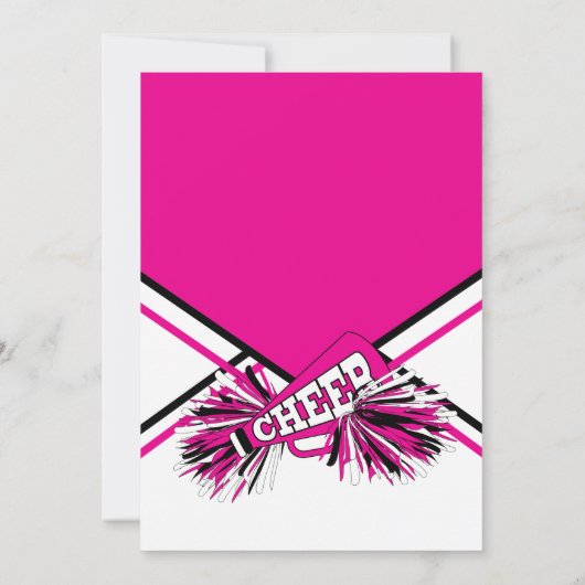 Invitation Pom-pom girl fête d'anniversaire en rose chaud (Dos)