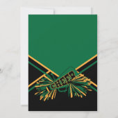 Invitation Pom-pom girl fête d'anniversaire en Vert foncé & O (Dos)